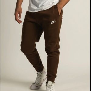 Brown Nike club sweat pants. Size Medium.
